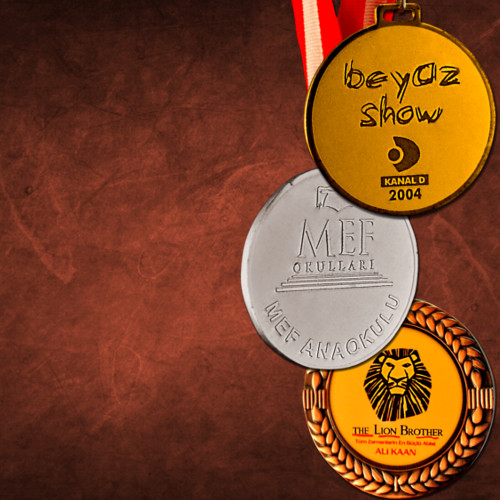 Altın Madalyon Gümüş ve Bronz Madalya Sanal Plaket
