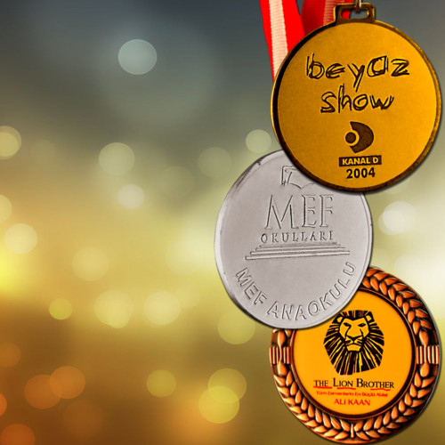 Altın Madalyon Gümüş ve Bronz Madalya Sanal Plaket