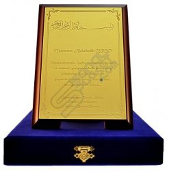 Asit İndirme Kumlama Kutulu Ahşap Başarı Plaketi