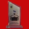 Cam Üzerine Gümüş Metal Baskılı Kristal Plaket