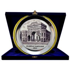 Dijital Baskı Kadife Kutulu Gümüş Tabak Plaket