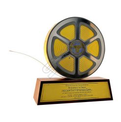 Film Rulosu Altın Metal İşleme Kumlama Özel Plaket