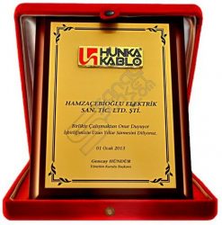 Kabartma Logolu Altın İş Birliği Plaketi 1