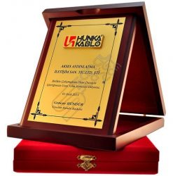 Kabartma Logolu Katlanabilir Ahşap Plaket