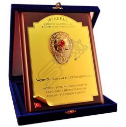 Kabartma Polis Rozeti Kıvırmalı Kumlama Ahşap Plaket