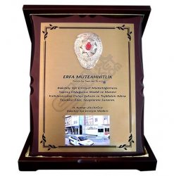 Kabartma Polis Rozeti Resimli Özel Ahşap Teşekkür Plaketi