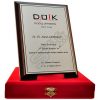 Kırmızı Kadife Kutulu Gümüş Baskılı Ahşap Plaket