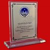 Logolu Gümüş Metal Kristal Plaket