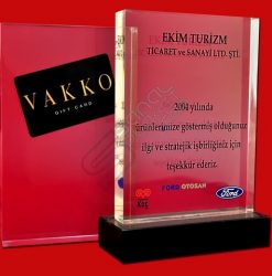 Mermer Kaideli Özel Kristal Plaket