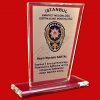 Polis Logolu Gümüş Kristal Cam Plaket