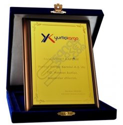 Serigrafi Baskılı Renkli Logolu Ahşap Plaket Şilt