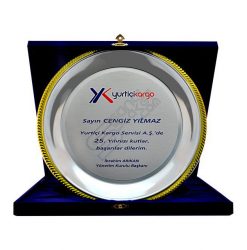 Yurtiçi Kargo Kadife Kutulu Hizmet Gümüş Tabak Plaket