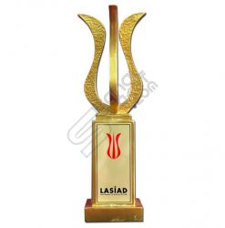 Özel Döküm Sarı Altın Kaplama Lale Figürü Plaket 1