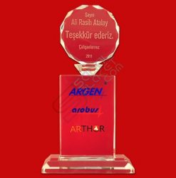Lazer Kazıma Serigrafi Baskılı Kristal Ödül Kupa